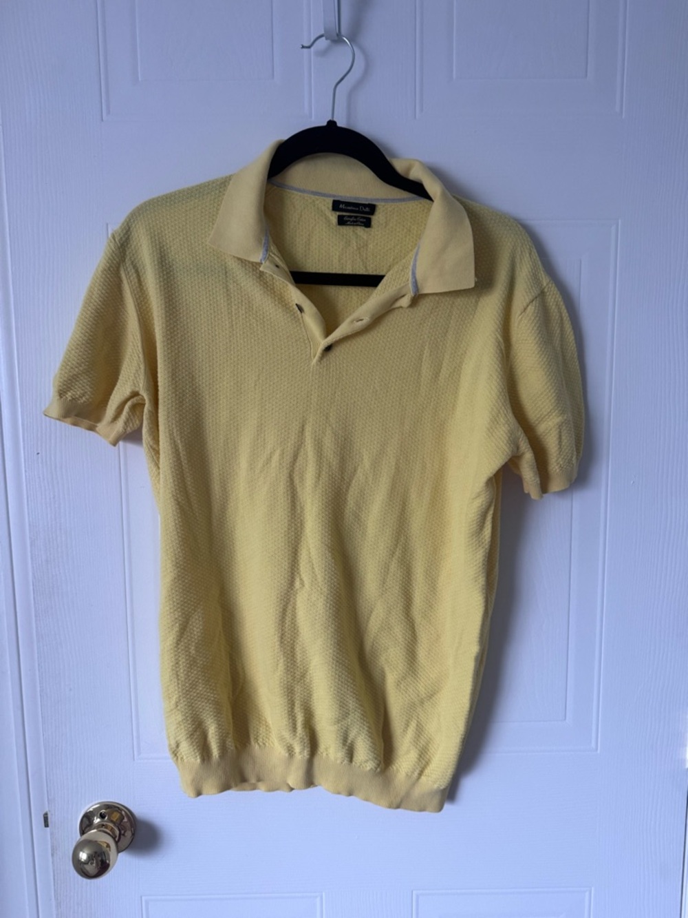 Massimo Dutti Pale Yellow Men's Polo